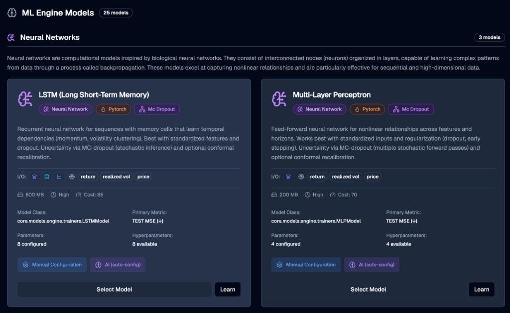 ML Engine models screenshot